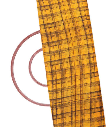 yellow colour checks print kota doria fabric